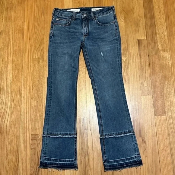 Pilcro and the Letterpress | Anthro‎ High Rise bootcut jeans raw double hem 26 - Picture 1 of 10
